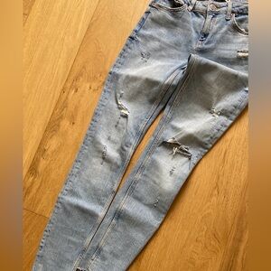 ZARA High Waist Distressed Jeans